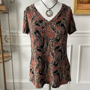 White Stag Paisley V-Neck Top